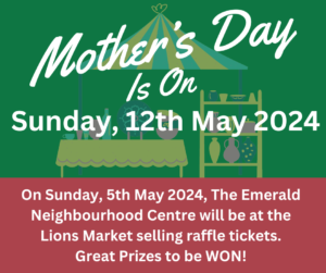 Mothers Day raffles at Lions Market 5th April 2024